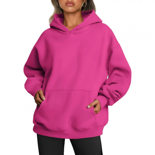 Damen Übergrößen Kapuzenpullover mit praktischen Taschen undlässigem Schnitt R&B