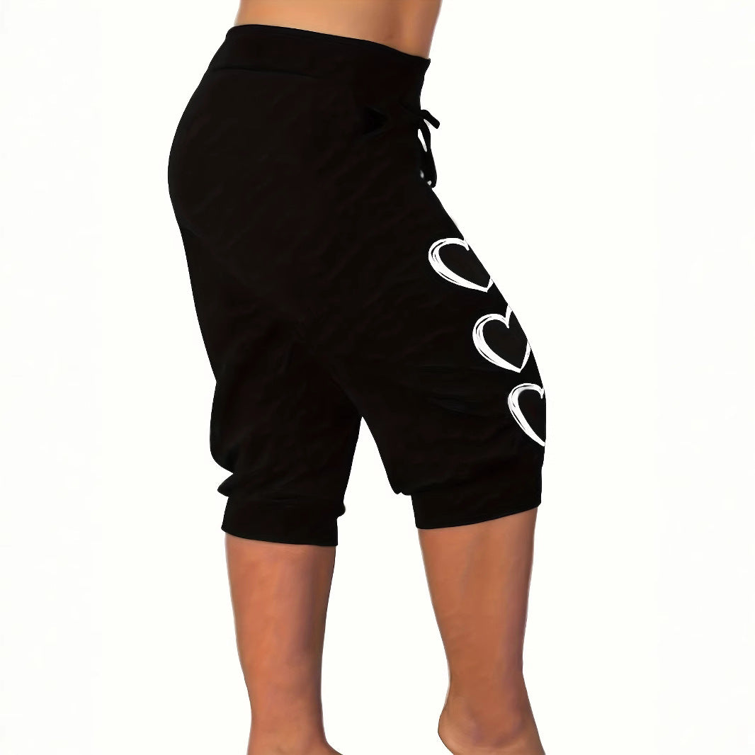 Damen Freizeithose mit lässigem Schnitt und verspieltem Herzmotiv R&B