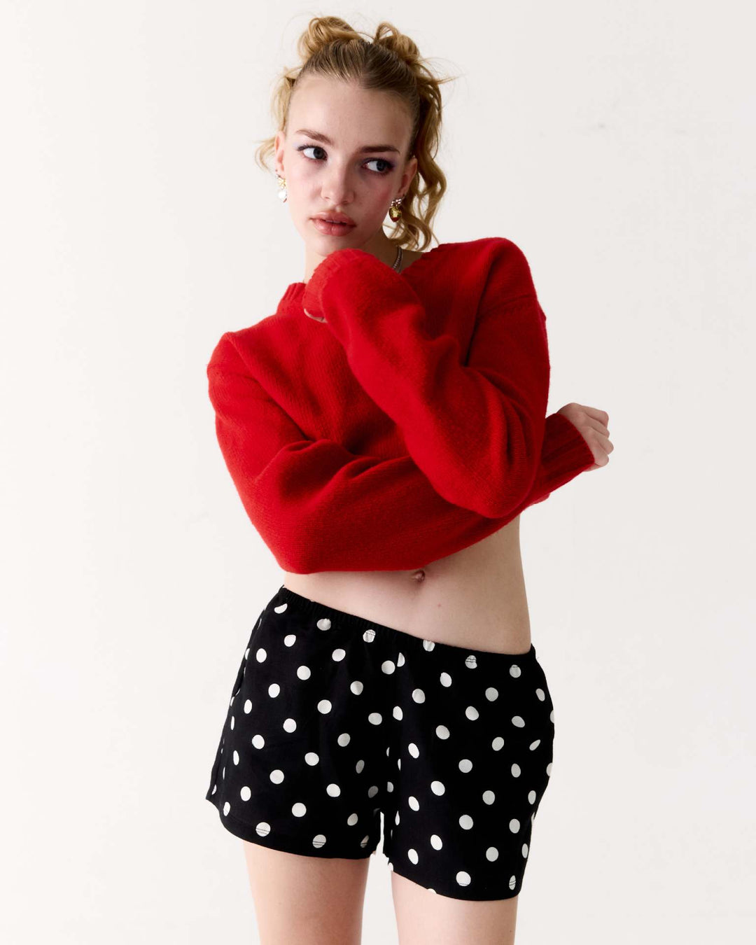 Damen kurze Boxershorts mit liebevoll gestaltetem Punktemuster R&B