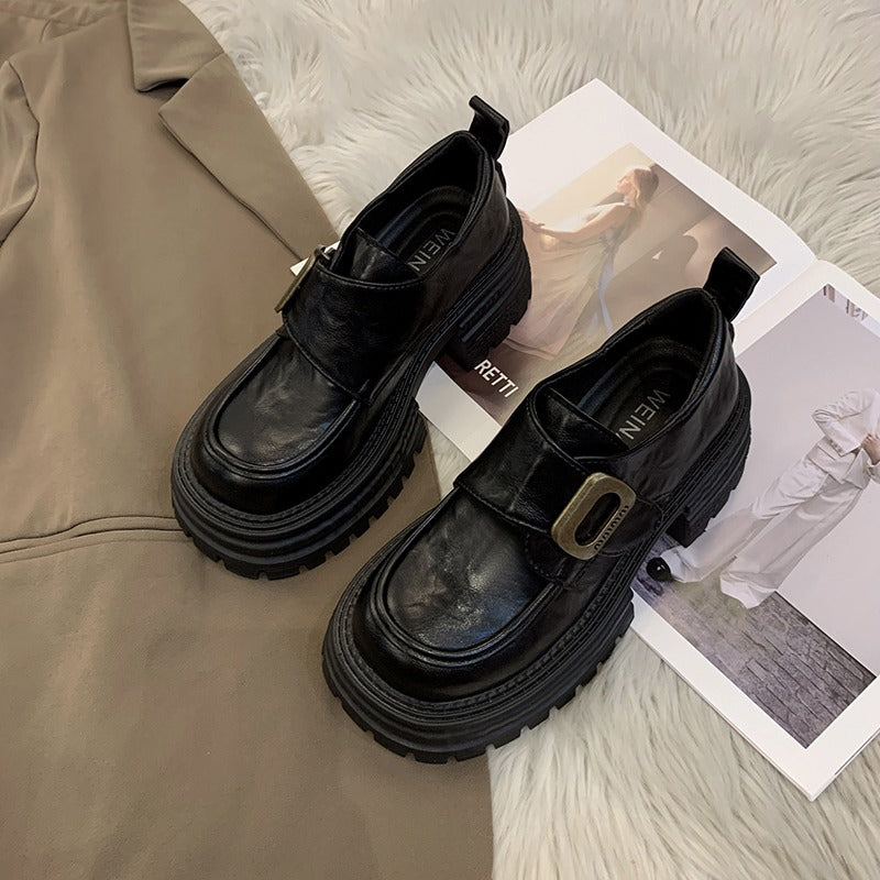 Damen Trendige Stiefeletten mit robuster Profilsohle und modischem Riemenverschluss R&B