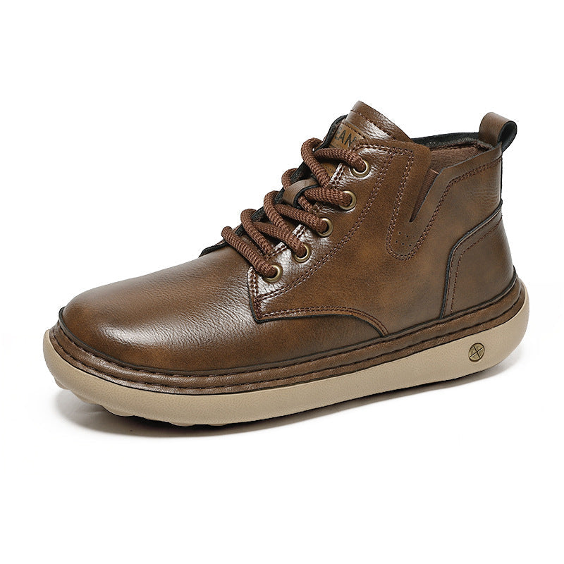Herren Robuste Schnürboots aus hochwertigem Leder