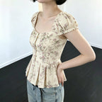 Damenbluse mit floralem Design und Rüschenärmeln R&B