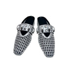 Damen trendige Mules mit modischem Netzdesign und stilvollem Riemen R&B