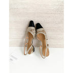 Damen Slingback-Pumps mit funkelndem Schmuckdetail und eleganter Spitze