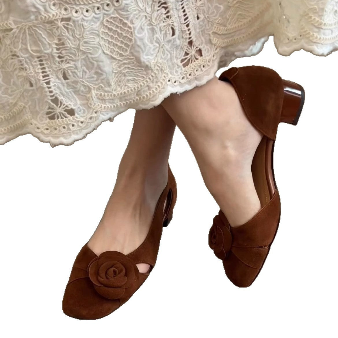 Damen Ballerina-Schuhe mit eleganter Blumendekoration und geschmackvollem Design