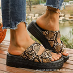 Damen Komfortable Slipper-Sandalen mit verstellbaren Klettverschlüssen und rutschfester Sohle
