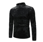 Herren eleganter Rollkragenpullover aus Samt R&B