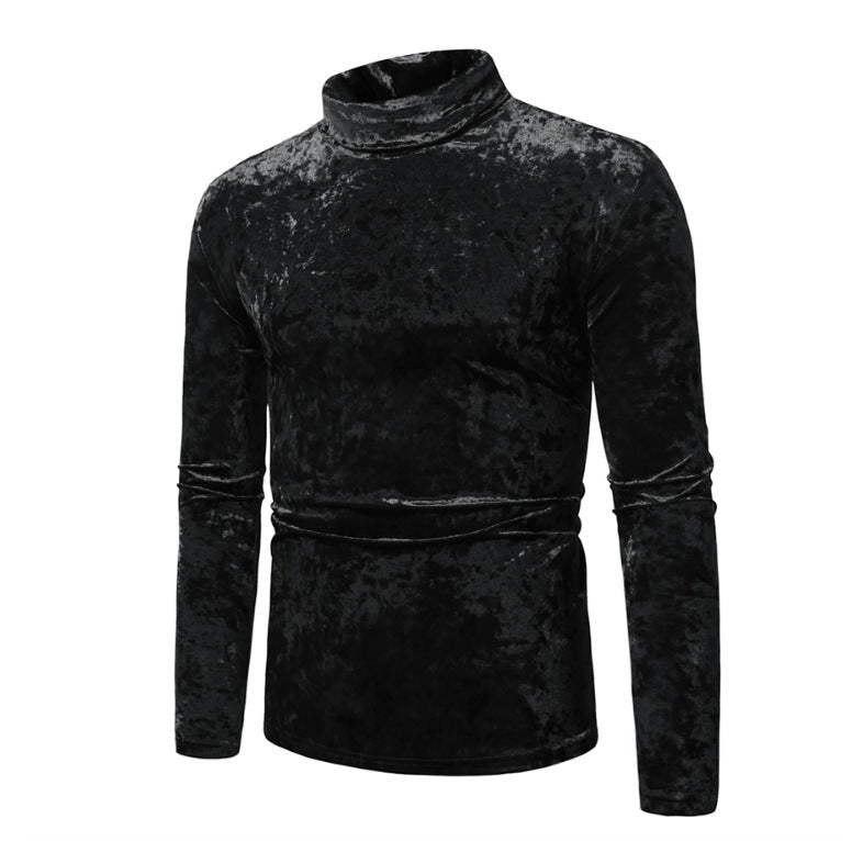Herren eleganter Rollkragenpullover aus Samt R&B