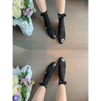 Damen Ballerinas mit dekorativem Riemen und edlem Knopf