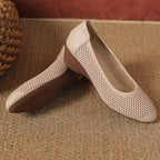 Damen Elegante und atmungsaktive Ballerinas mit Durchbrochenem Design