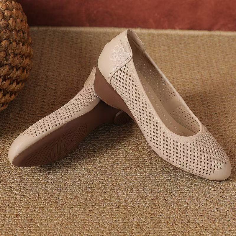 Damen Elegante und atmungsaktive Ballerinas mit Durchbrochenem Design