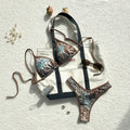 Damen Triangel-Bikini-Set mit stilvollem Tiermuster und verstellbaren Trägern