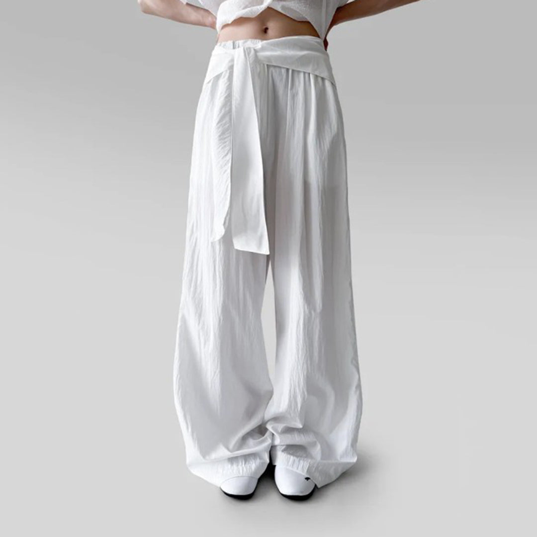 Damen weite Sommerhose mit elegantem Bindeband R&B