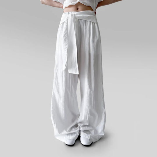 Damen weite Sommerhose mit elegantem Bindeband R&B