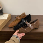 Damen elegante Mary Janes mit modischer Schnalle und hochwertiger Wildlederoberfläche R&B