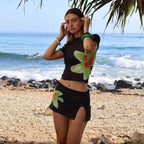 Damen luftiges Strandoutfit mit floralem Design R&B