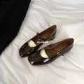 Damen elegante Ballerinas mit dekorativem Riemendesign und komfortablem Blockabsatz