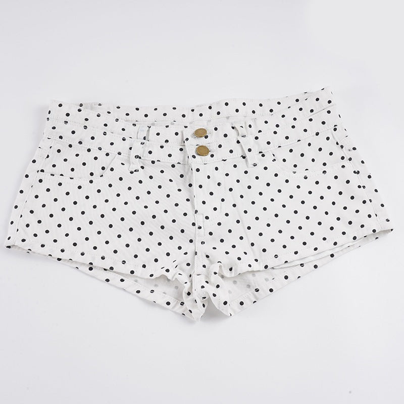 Damen Modische Shorts mit zeitgemäßem Punktedesign und hohem Bund R&B