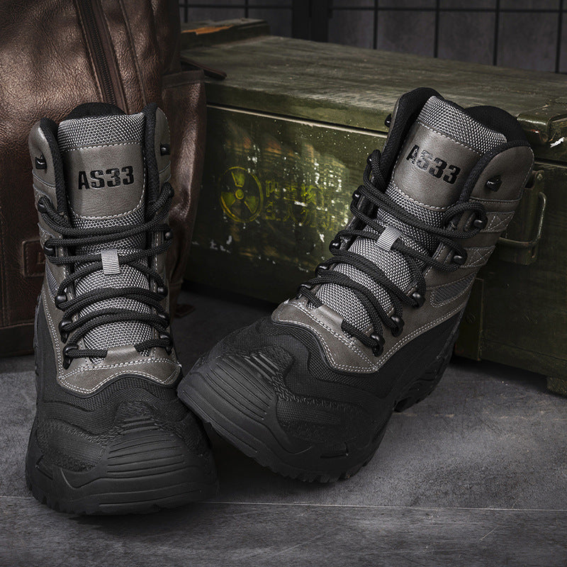 Damen Hohe Arbeitsstiefel mit rutschfester Profilsohle und atmungsaktivem Innenfutter