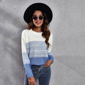 Damen Lässiger Strickpullover mit modernem Farbdruck R&B