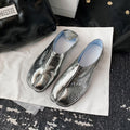 Damen modische Flats im Metallic-Look mit einzigartigem Design R&B