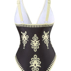 Damen Einteiler Badeanzug mit elegantem Wickelrock R&B