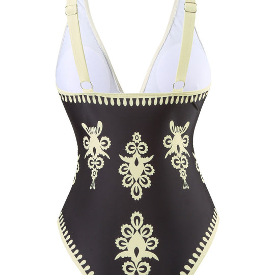 Damen Einteiler Badeanzug mit elegantem Wickelrock R&B