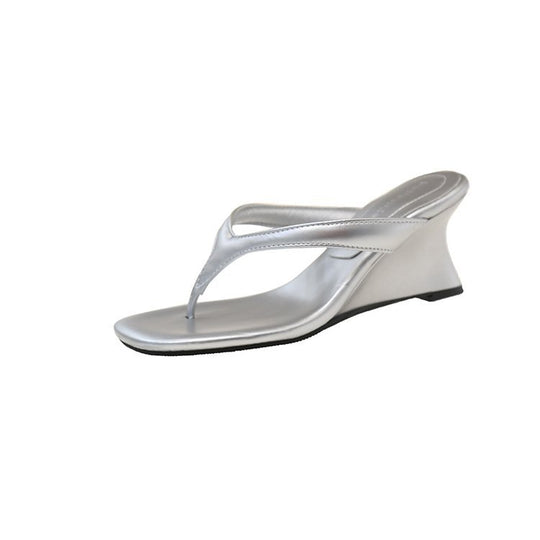 Damen modische Wedge-Pantoletten mit ergonomischem Fußbett und eleganten Riemen R&B