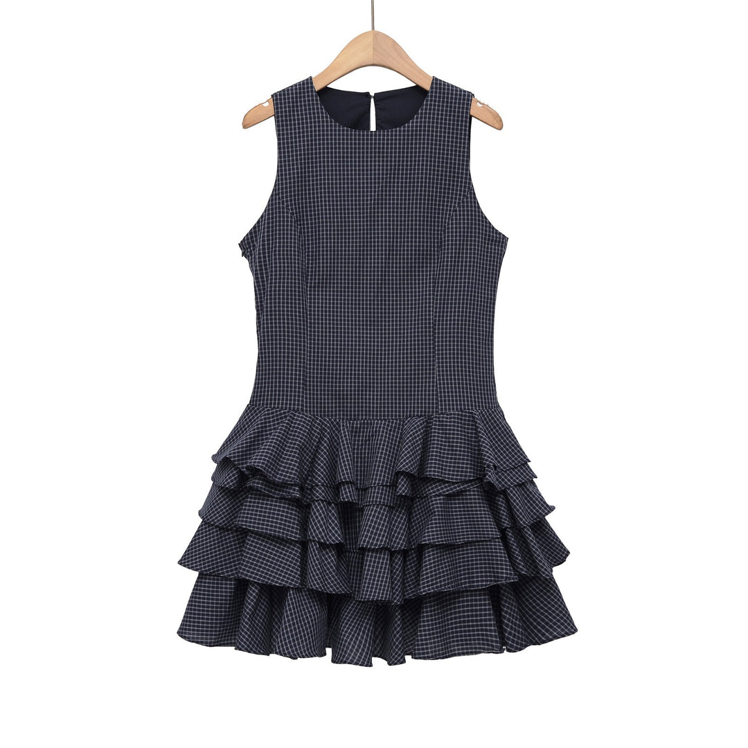 Damen Raffiniertes Sommerkleid mit voluminösem Rüschensaum und elegantem Muster R&B