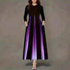 Damen Elegantes Maxikleid mit einzigartigem Farbverlauf und praktischen Taschen R&B