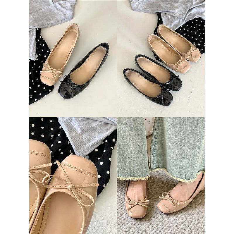 Damen elegante Ballerinas mit zarter Schleifenverzierung R&B