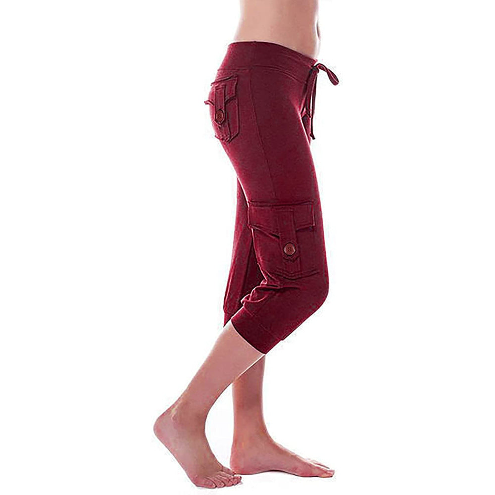 Damen Praktische Freizeithose mit seitlichen Taschen und verstellbarem Bund R&B