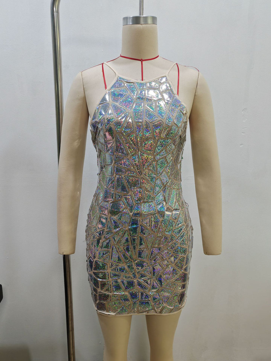 Damen Funkelndes Partykleid mit asymmetrischem Schnitt und glitzerndem Design R&B
