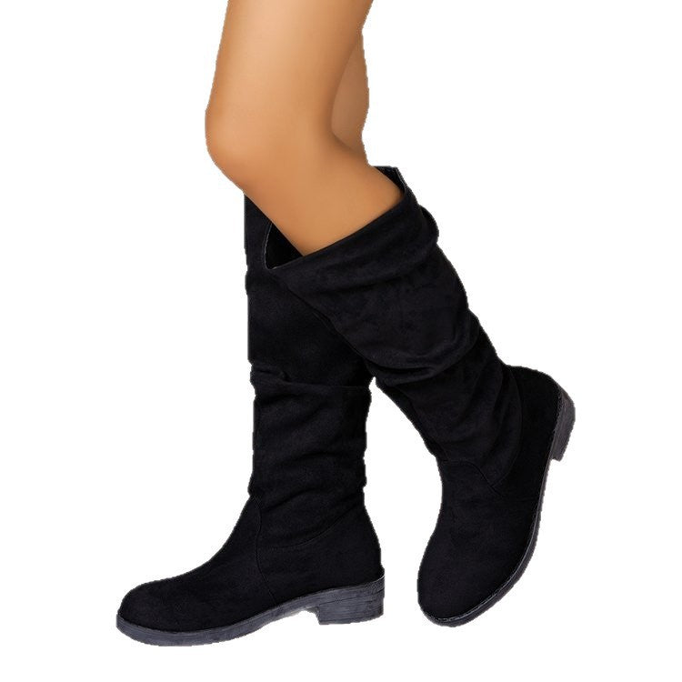 Damen Modische Stiefel mit weichem Wildleder-Look und rutschfester Sohle R&B