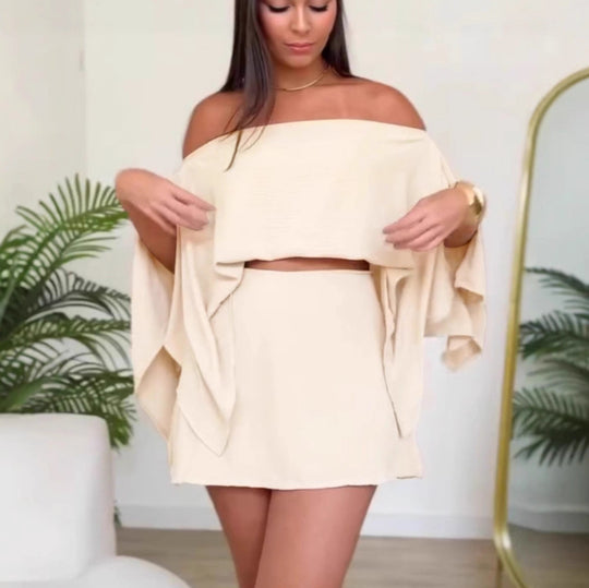 Damen luftiges Wickeloberteil mit asymmetrischem Schnitt R&B
