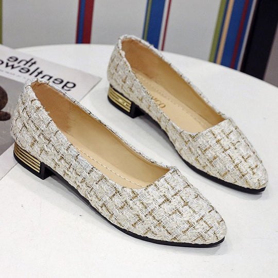 Damen Ballerinas mit schicker Struktur und modernem Absatz R&B