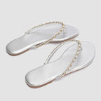 Damen Zehentrenner-Sandalen mit glamourösem Kettendetail R&B