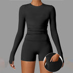 Damen Sportliche Langarm-T-Shirt mit figurformendem Design R&B