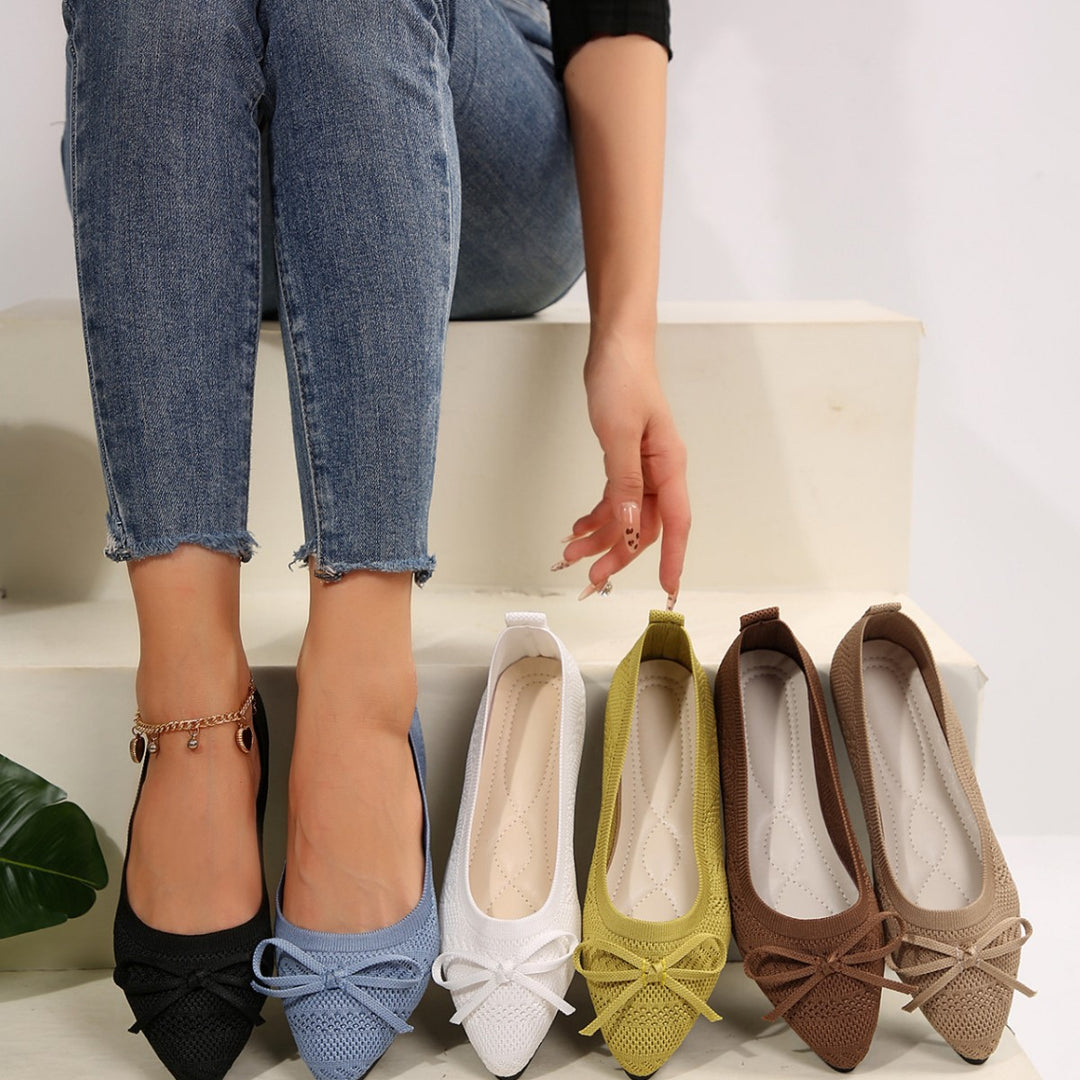 Damen Bequeme und stilvolle Ballerinas mit dekorativer Schleife R&B