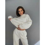 Damen lässiger Kapuzenpullover und Jogginghose Set R&B