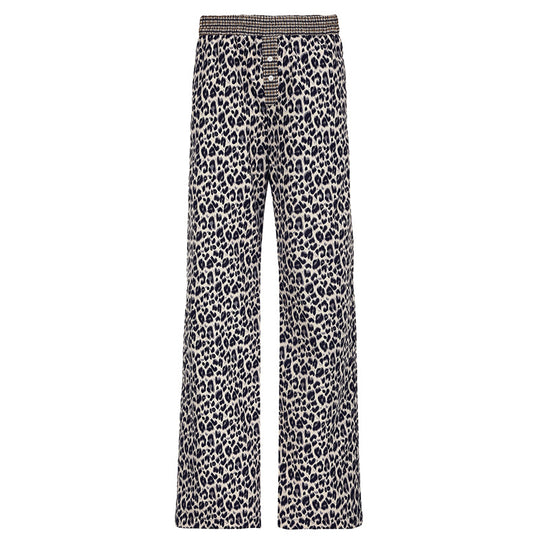 Damen weite Komforthose mit modischem Leopardenmuster R&B