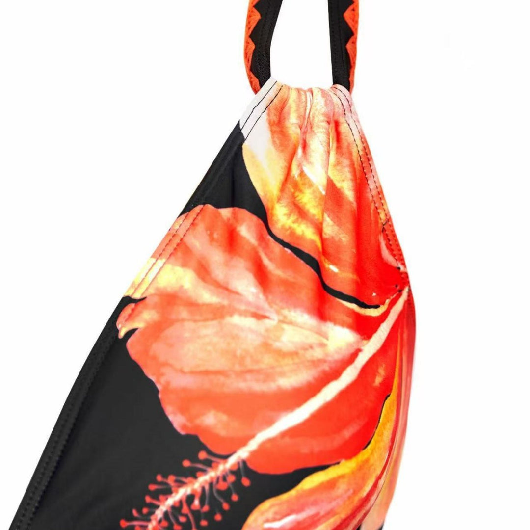 Damen Einteiliger Badeanzug mit floralem Design und geschmackvollem Bindeträgersystem R&B