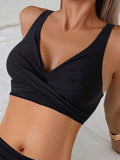 Damen Sportliches Crop-Top aus atmungsaktivem Material mit verstellbaren Trägern R&B
