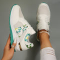 Damen Sportliche Sneakers mit floralem Design und atmungsaktivem Obermaterial R&B