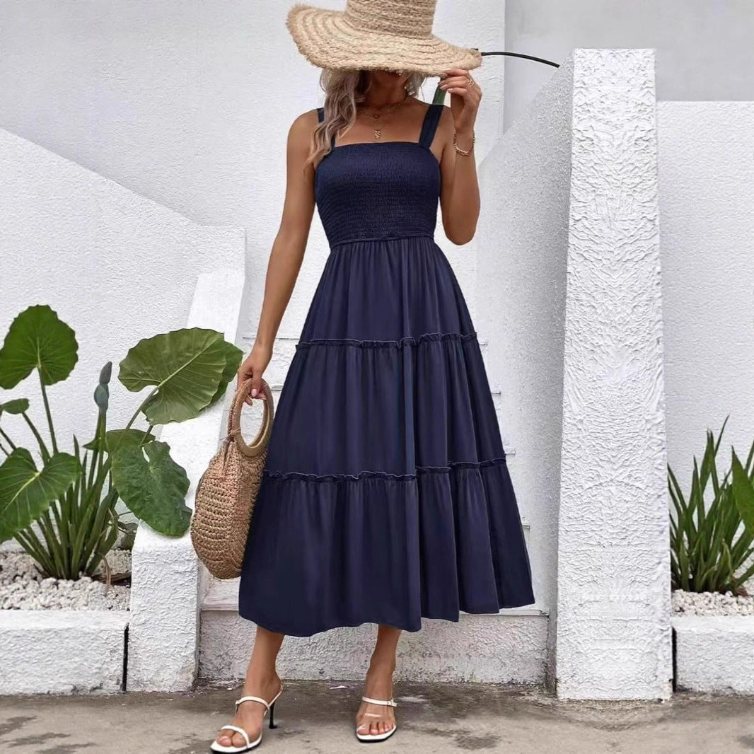 Damen Luftiges Maxikleid mit Rüschen und komfortablem Smock-Design R&B