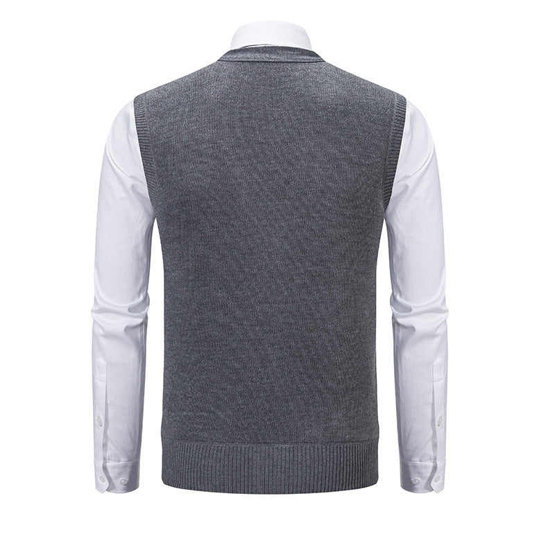 Herren modische Strickweste mit Karomuster R&B