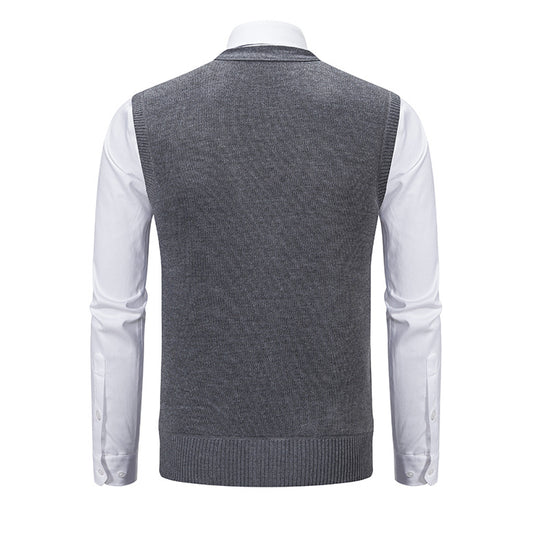 Herren modische Strickweste mit Karomuster R&B