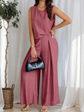Damen weiches Oberteil und elegante weite Hose R&B