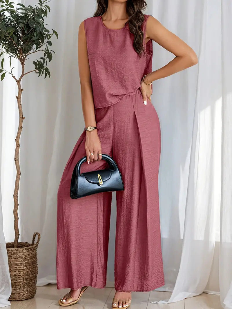 Damen weiches Oberteil und elegante weite Hose R&B