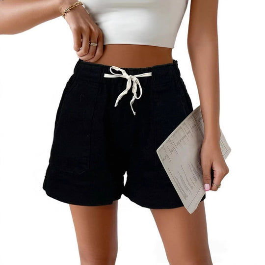 Damen Legere Denim-Shorts mit elastischem Bund R&B